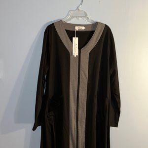 NWT Black & Gray Maxi Dress with zipper accent Plus size 1x